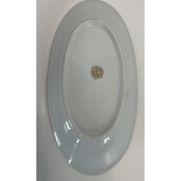 Tilso Japan Vintage Butter Dish Trinket Dish Shades of Blue Roses - Picture 9 of 16